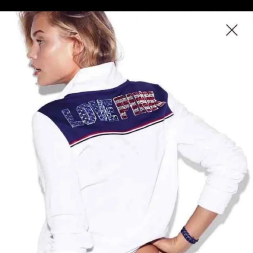 PINK Patriotic bling flag sweatshirt